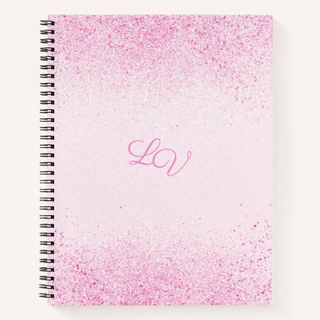 Carnet Poussière de Parties scintillant rose chatoyante (Devant)