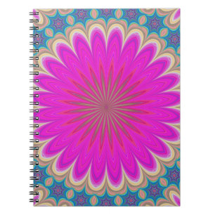 Carnet Pouvoir floral rétro Mandala psychédélique