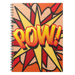 Carnet POW Amusant Rétro Bande Dessinée Pop Art