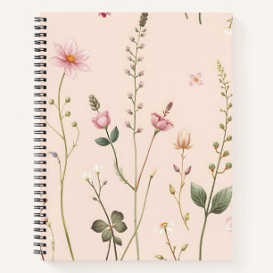 Carnet Prairie de Fleurs Sauvages Délicates Botanique Ros