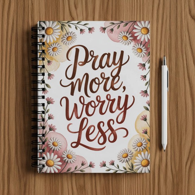 Carnet Pray more worry less notebook  (Créateur téléchargé)