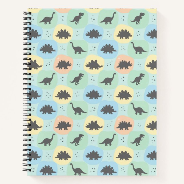 Carnet Prehistoric Dinosaur Silhouette Seamless Pattern (Devant)