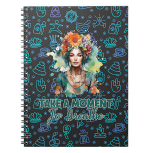 Carnet Prenez un moment pour respirer Zen Flowers Yoga Gi