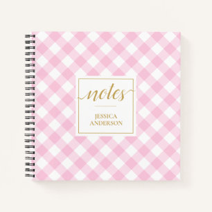 Carnet Préppy rose En vichy nom du Motif