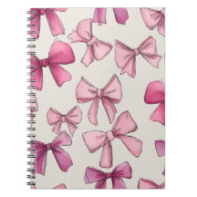 Carnet Preppy rose Whimsical Bow