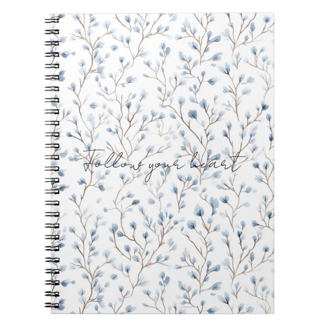 Carnet Pretty Blue White Flowers (Devant)