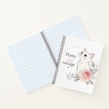 Pretty But Savage White Cat Rose Notebook