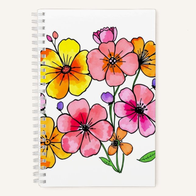 Carnet Pretty Floral Pattern Notebook (Recto)