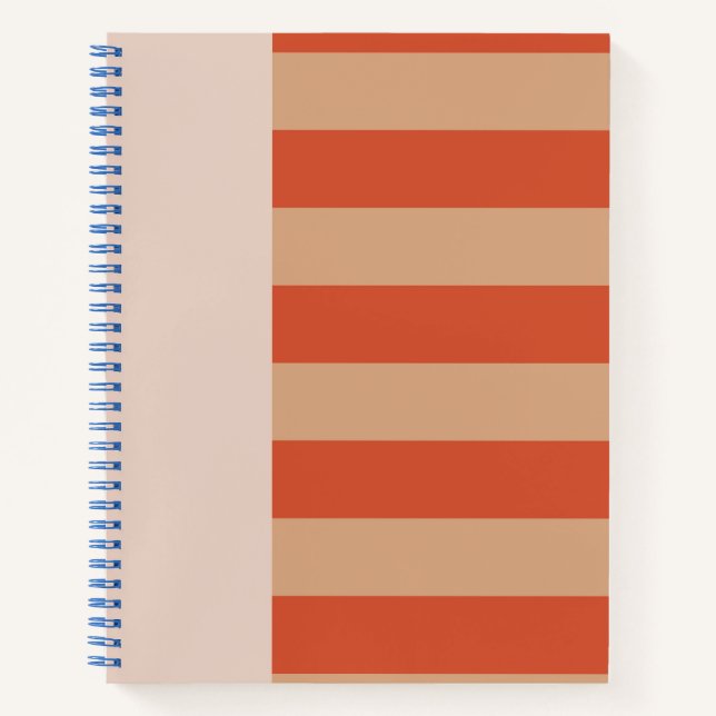 Carnet Pretty Rust and Orange stripes pattern  (Devant)