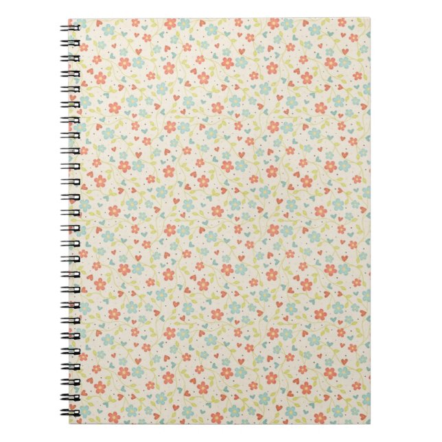 Carnet Pretty Spring Floral Pattern (Devant)