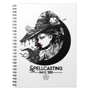 Carnet Pretty Witch & Black Cat Wiccan Wicca Spellcasting