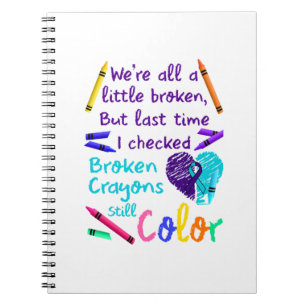 Carnet Prévention du suicide Crayons cassés Couleur encor