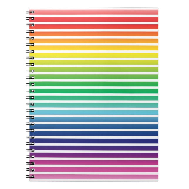 Carnet Pride lgbtq lgbt arc-en-ciel blanc rayures motif (Devant)