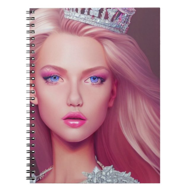 Carnet princesse adolescente Rose (Devant)