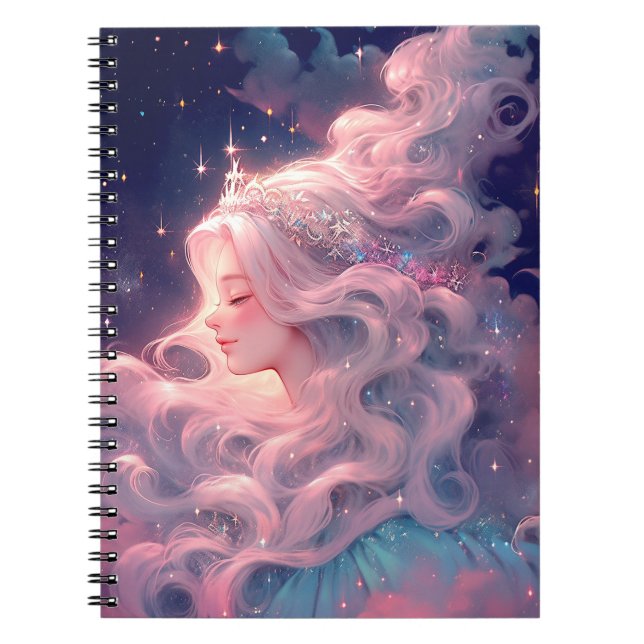 Carnet Princesse Anime Fille Fabriquée En Étoiles (Devant)