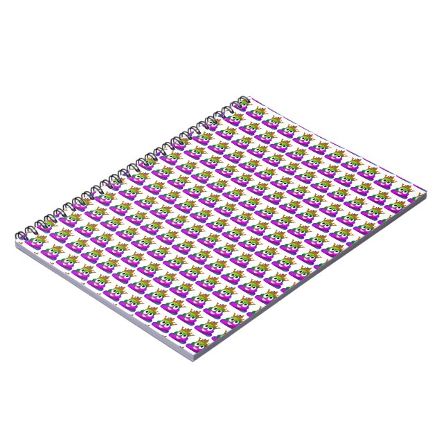 Carnet Princesse Couronne arc-en-ciel Emoji Poop (Côté gauche)