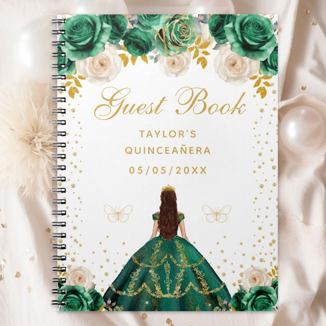 Carnet Princesse Florale Verte Quinceañera (Créateur téléchargé)