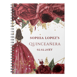 Carnet Princesse Quinceanera, or de Bourgogne