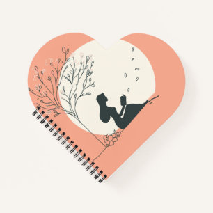 Carnet Printemps personnalisé   Fille paisible en lecture
