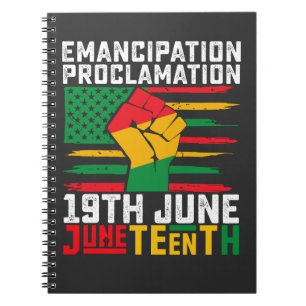 Carnet Proclamation d'émancipation Juneteenth Liberté noi