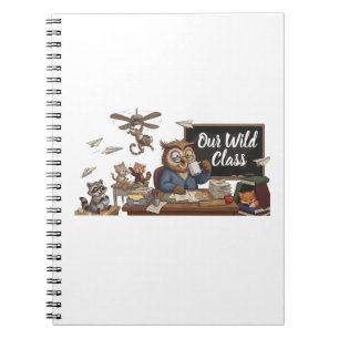 Carnet Prof de hibou drôle Chaos - Animaux fantaisistes d