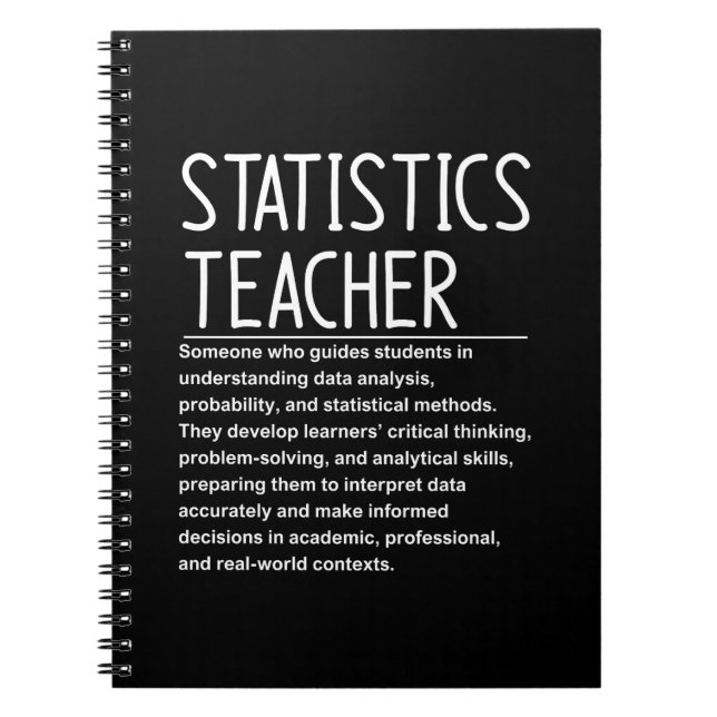 Carnet Professeur de statistiques (Devant)