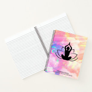 Carnet Professeur de Yoga Lotus Coach Reiki Aquarelle Ros