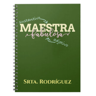 Carnet Professeur espagnol personnalisé par Fabulosa de