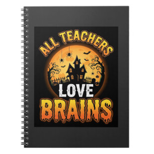 Carnet Professeur Halloween Cerveaux de Zombie Horreur Lu