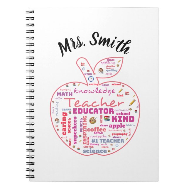 Carnet Professeur personnalisé Apple Word Art planner (Devant)