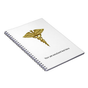 Carnet Professional Precious Medical Gold Caduceus