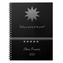 carnet professionnel 5 étoiles Silver Text Black