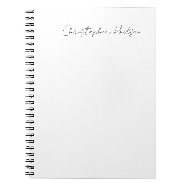 Carnet Professionnel Blanc Simple Créatif Chic Calligraph (Devant)