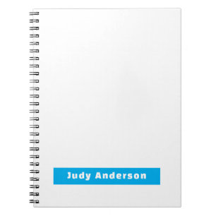 Carnet Professionnel Élégant Moderne Simple Nom Bleu Blan