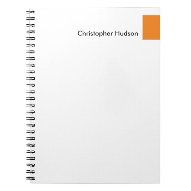 Carnet Professionnel Orange Blanc Simple Plat Créatif (Devant)