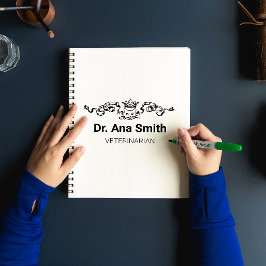 Carnet Professionnel vétérinaire minimaliste de chat