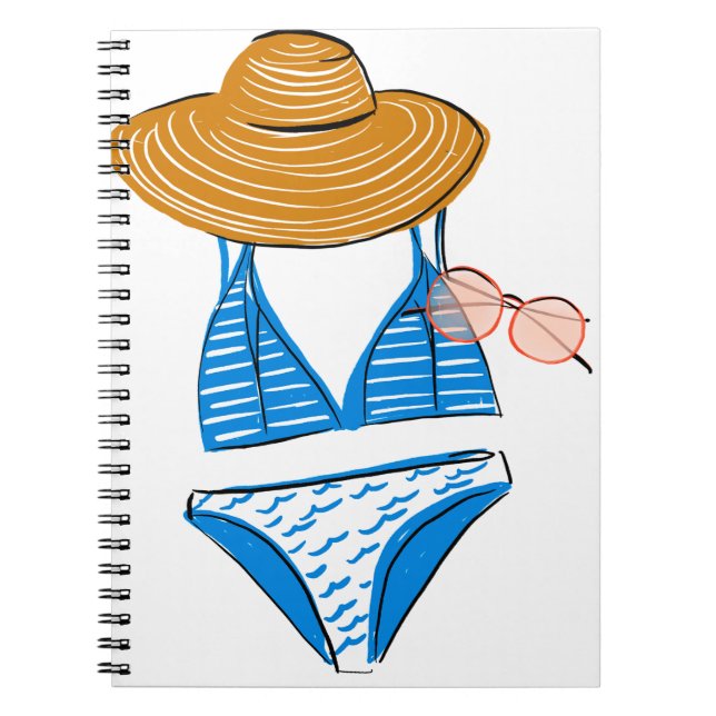 Carnet Profitez du soleil - maillot de bain bleu (Devant)