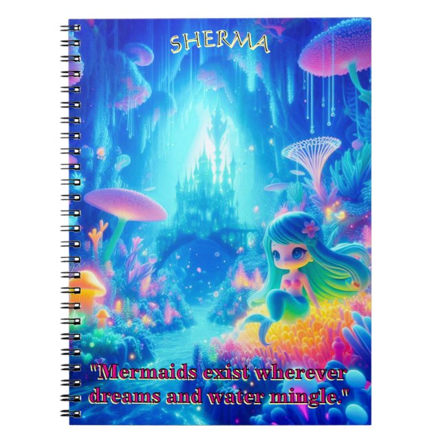 Carnet Profondeurs mystiques - Chibi Mermaid & Jardin bri (Devant)