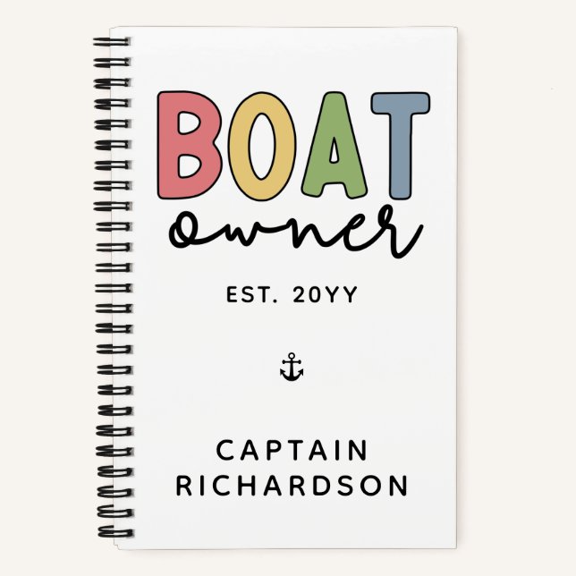 Carnet Propriétaire de bateau sur mesure établi Nouveaux  (Recto)