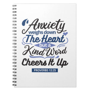 Carnet Proverbes 12:25 Verset de la Bible – Art de mots g