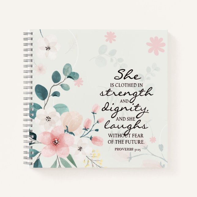 Carnet Proverbes 31:25 Elle est habillée de force (Devant)