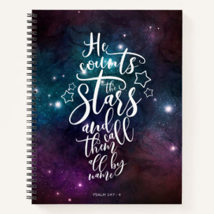 Carnet Psaume 147:4 Il compte la Bible des Étoiles 