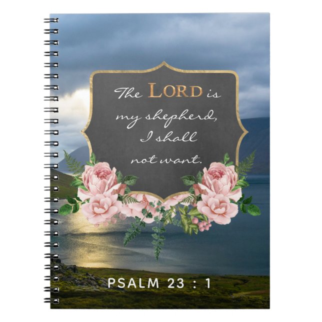 Carnet Psaume 23 : 1 Verse de la Bible Inspirationnelle - (Devant)