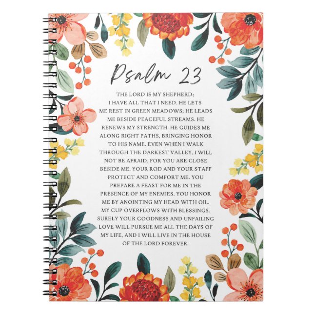 Carnet Psaume 23 NKJV Le Seigneur est Mon Pasteur (Devant)