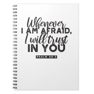 Carnet Psaume 56:3 Bible Verse Art "Je ferai confiance en
