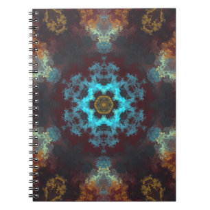 Carnet Psychédélique Hippie Fleur Bleu Rouge et Jaune