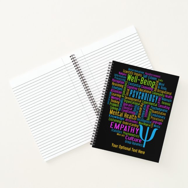 Carnet PSYCHOLOGIE Word Cloud texte personnalisé (Intérieur)
