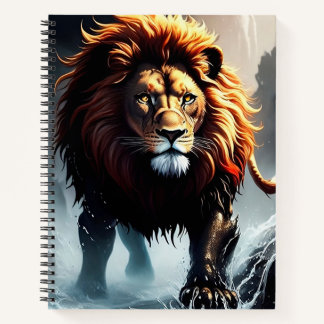 Carnet Puissant Lion Marchant Sur L'Eau