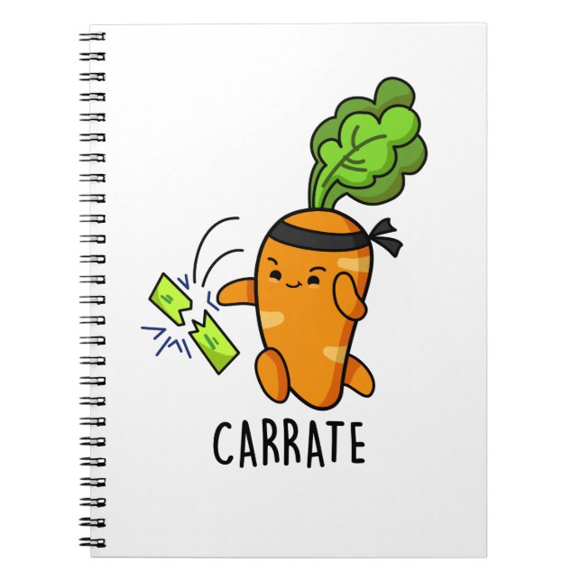 Carnet Pun de karaté à la carotte drôle Carrate  (Devant)
