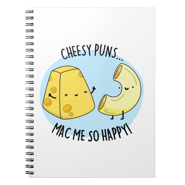 Carnet Puns Fromage Me Mac Si Heureux Drôle Pun De Nourri (Devant)